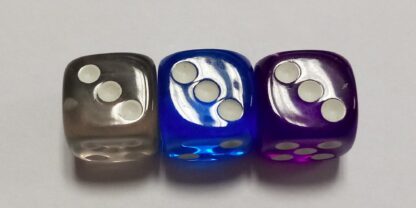Sada 36 černých průhledných 12mm šestistěnných K6 kostek